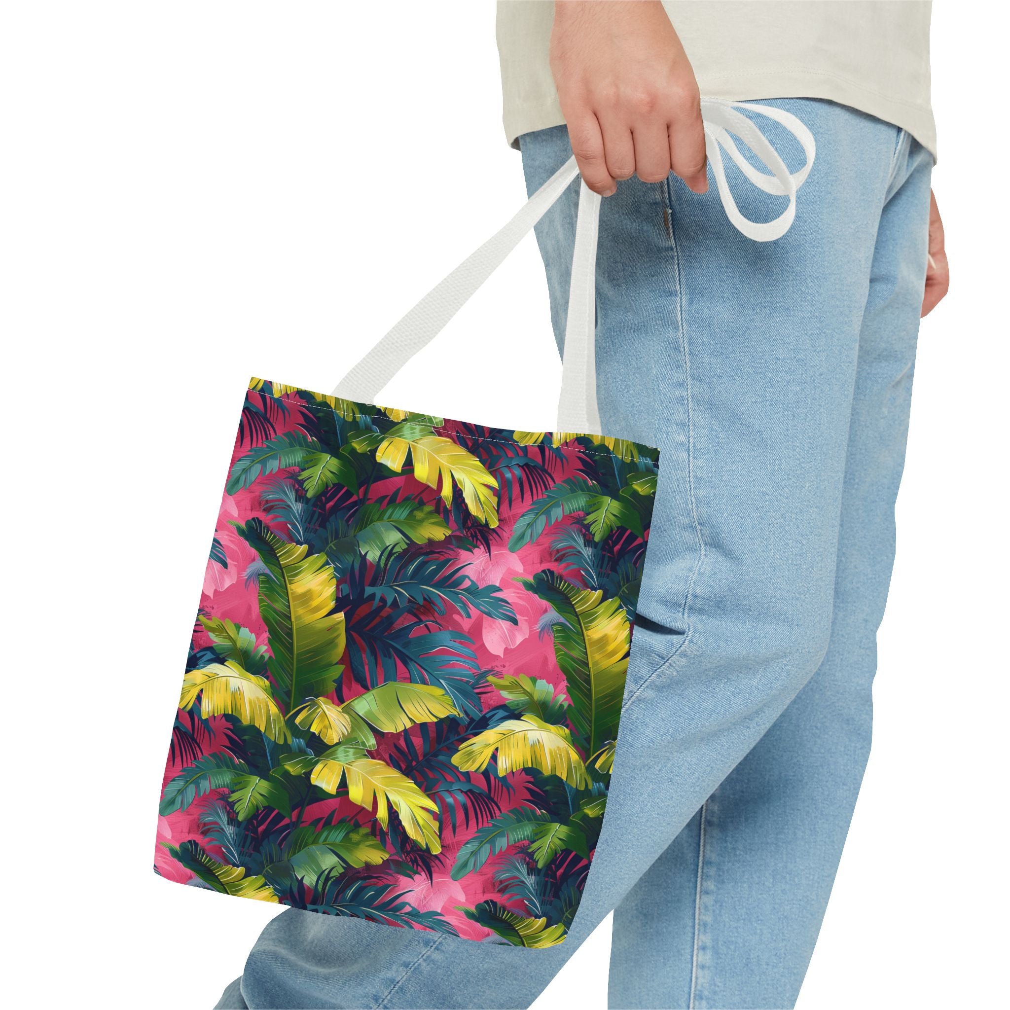 Colorful Leaves Nature Print Tropical Tote Bag