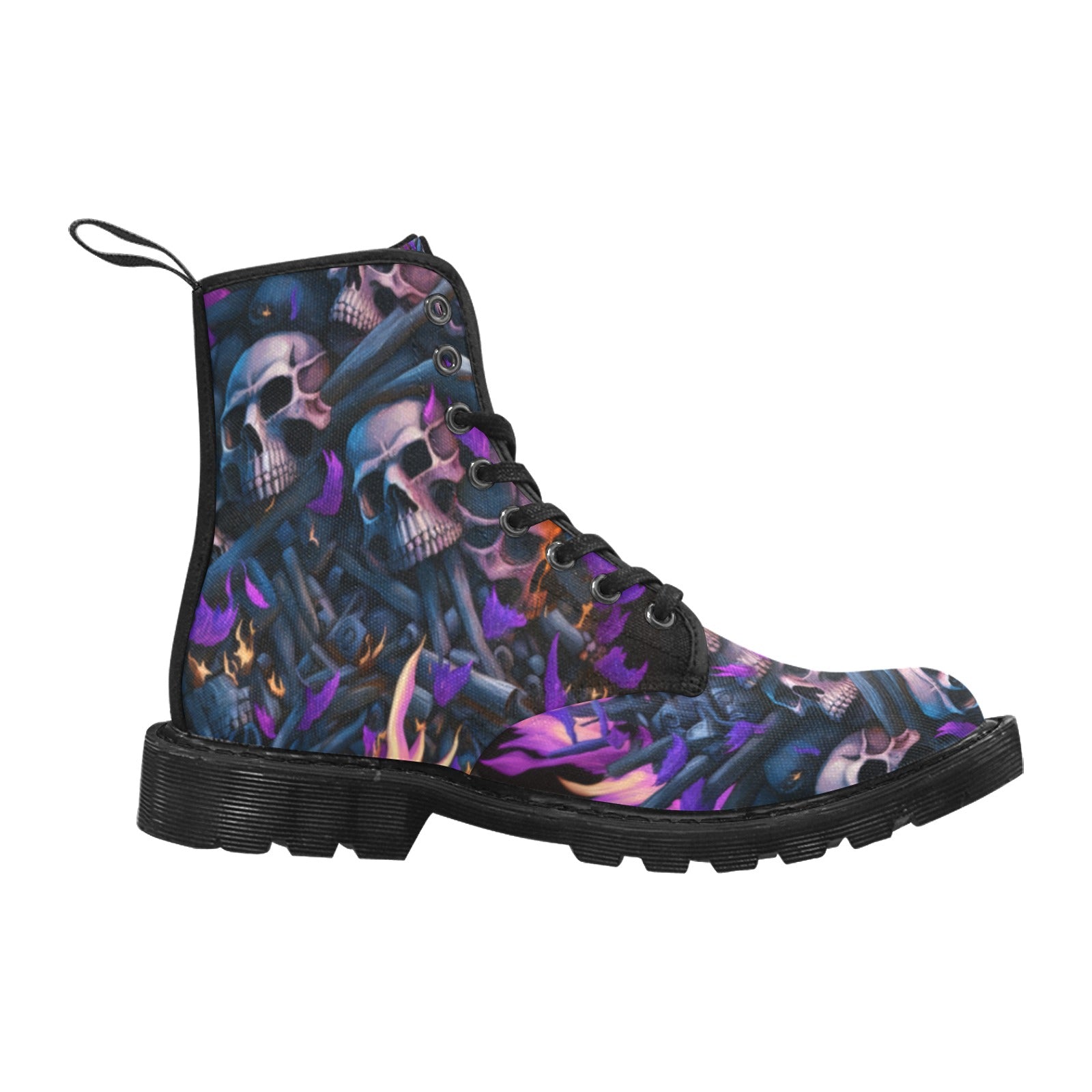 Pink Skull Bones Flame Boots for Women - Cranberry Lake Design Co.  #