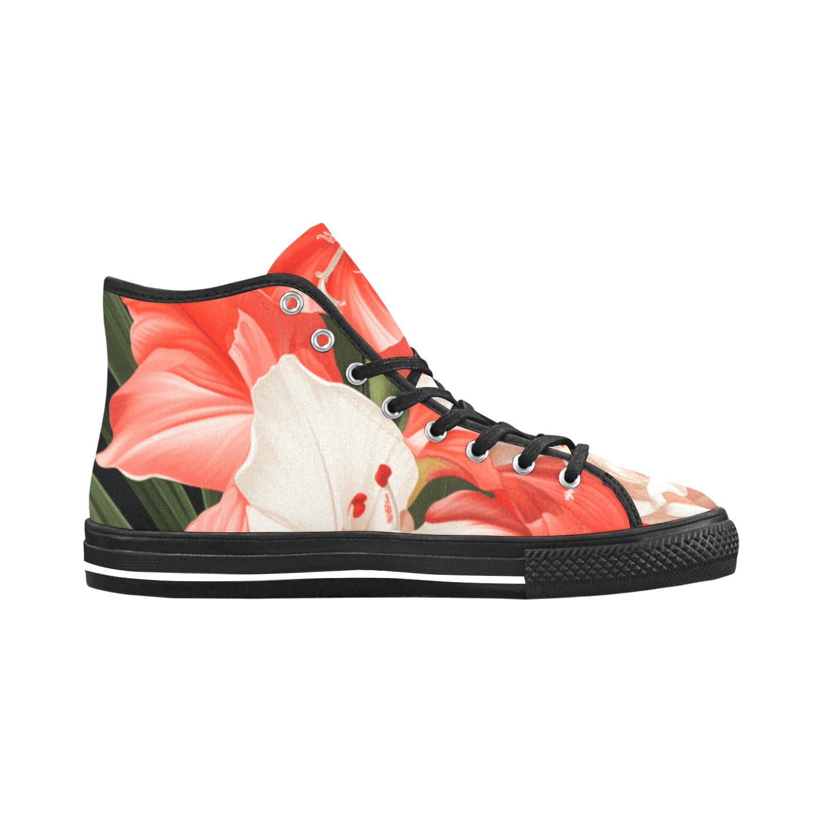 Bold Amaryllis Bloom High-Top Sneakers - Cranberry Lake Design Co.  #