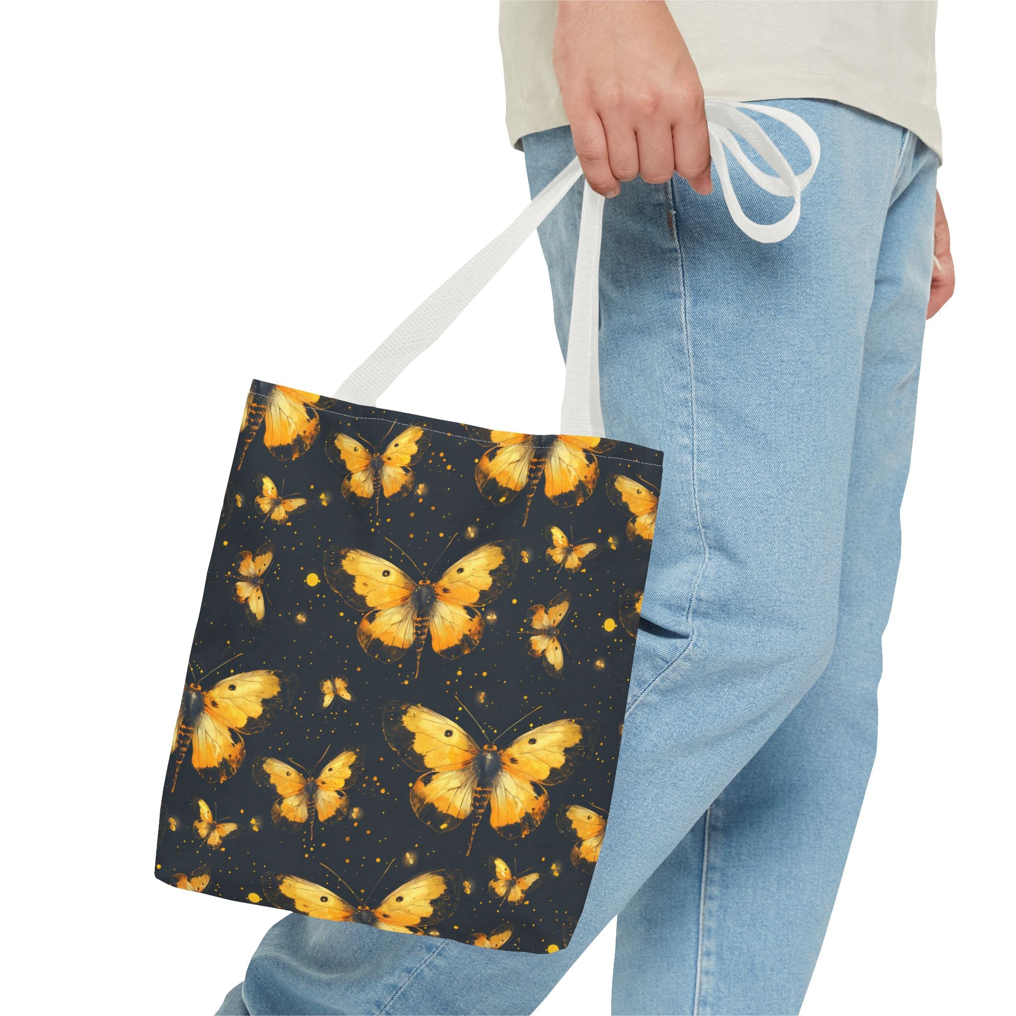 Whimsical Gold Butterfly Fairycore Tote Bag