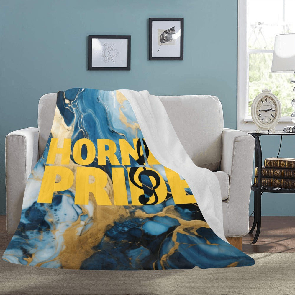 Blue Gold Marble Hornet Pride Band Ultra-Soft Micro Fleece Blanket