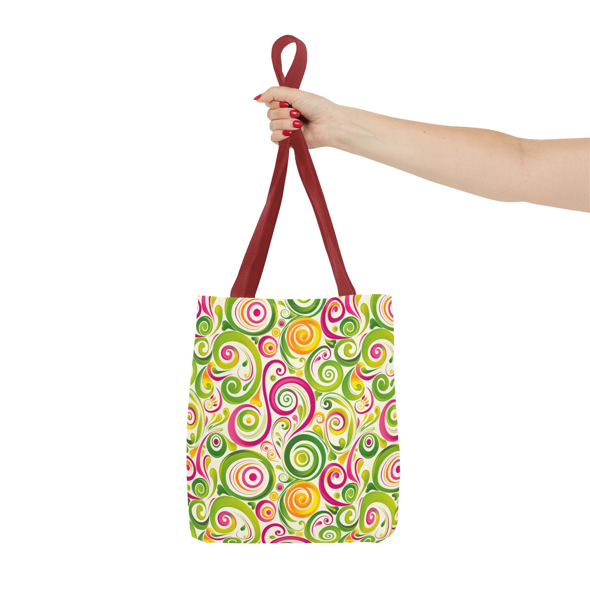 Swirly Pink Yellow Green Pattern Eccentric Tote Bag