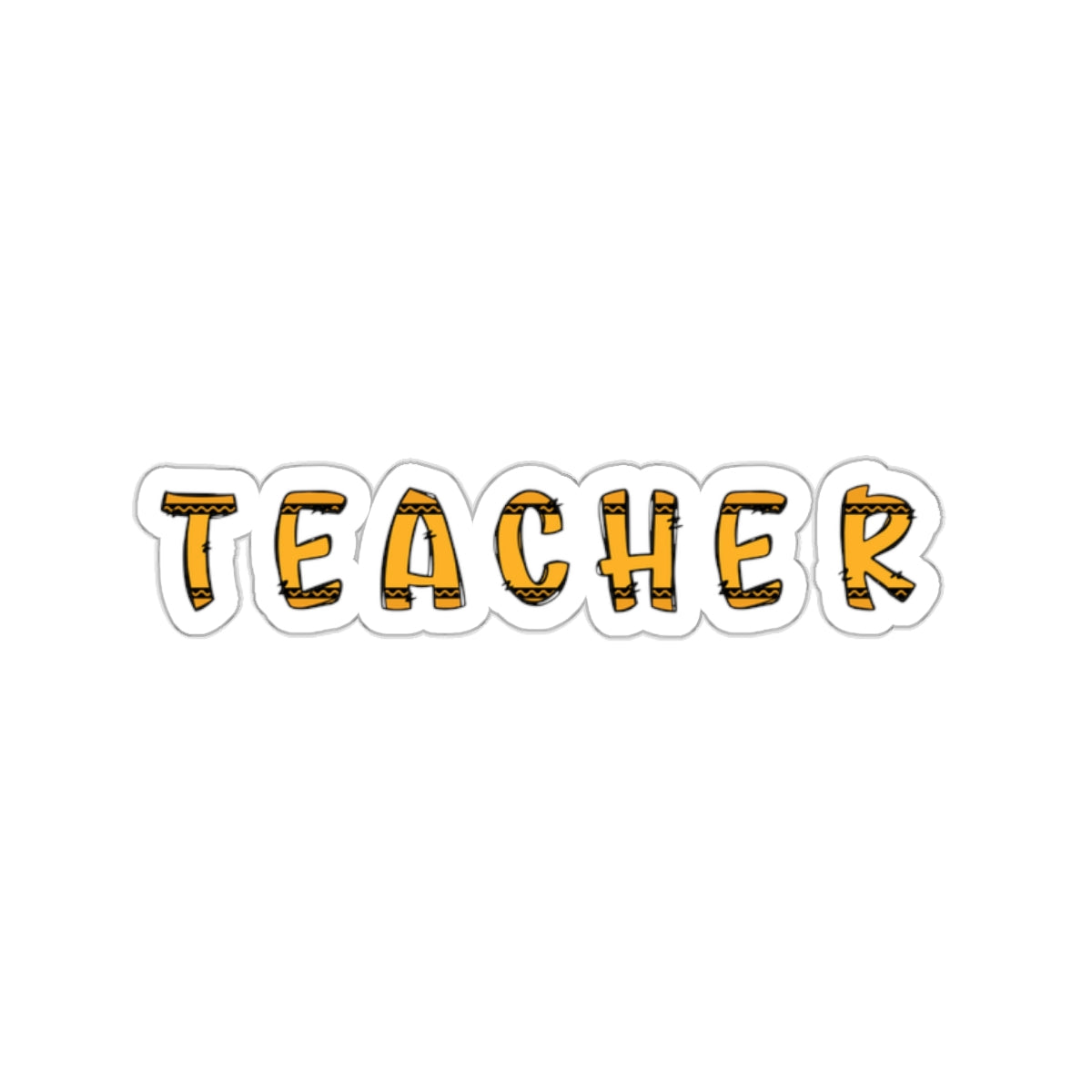 Orange Custom Crayon Teacher Sticker Teacher Appreciation Back To School Gift