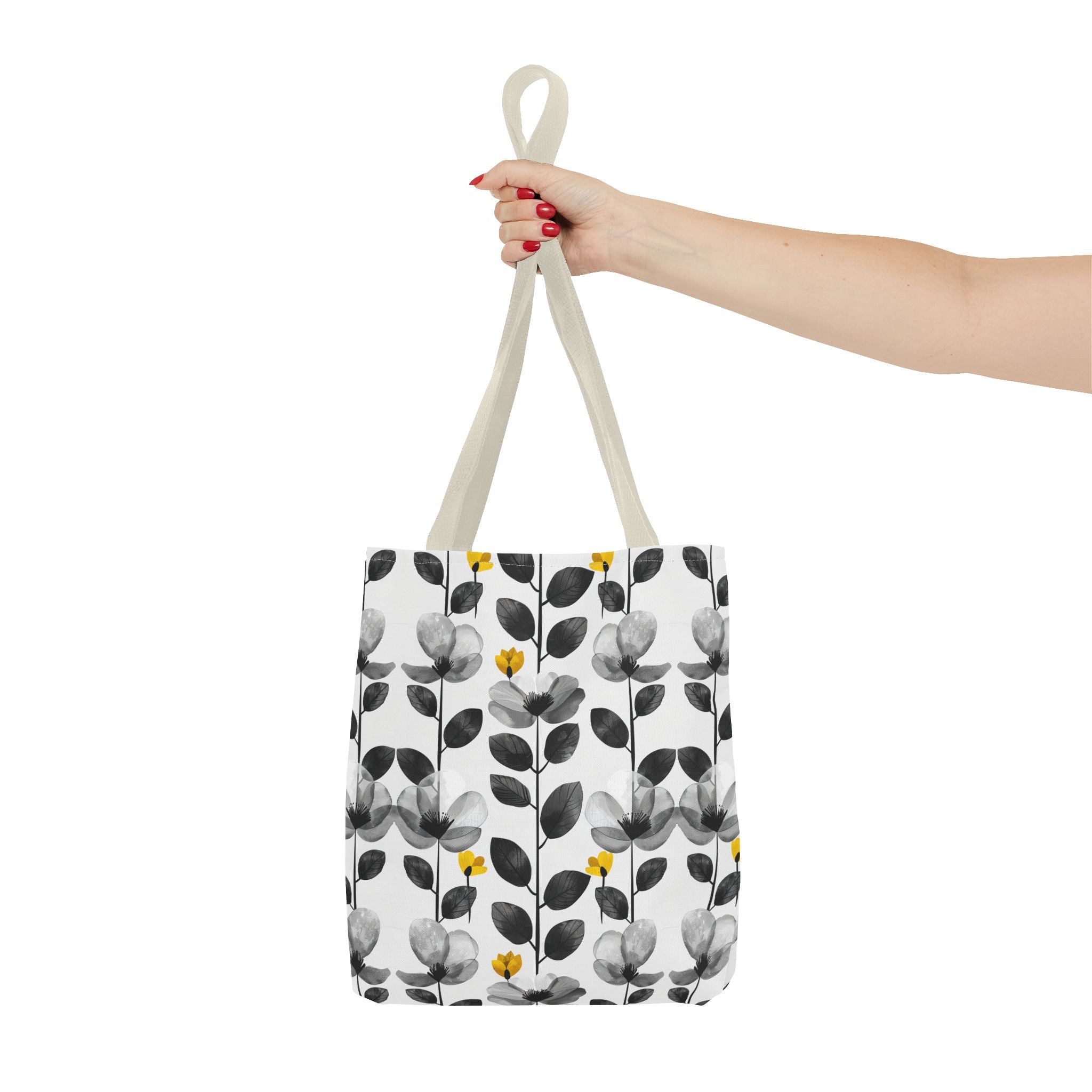 Black & White Floral Tote Bag