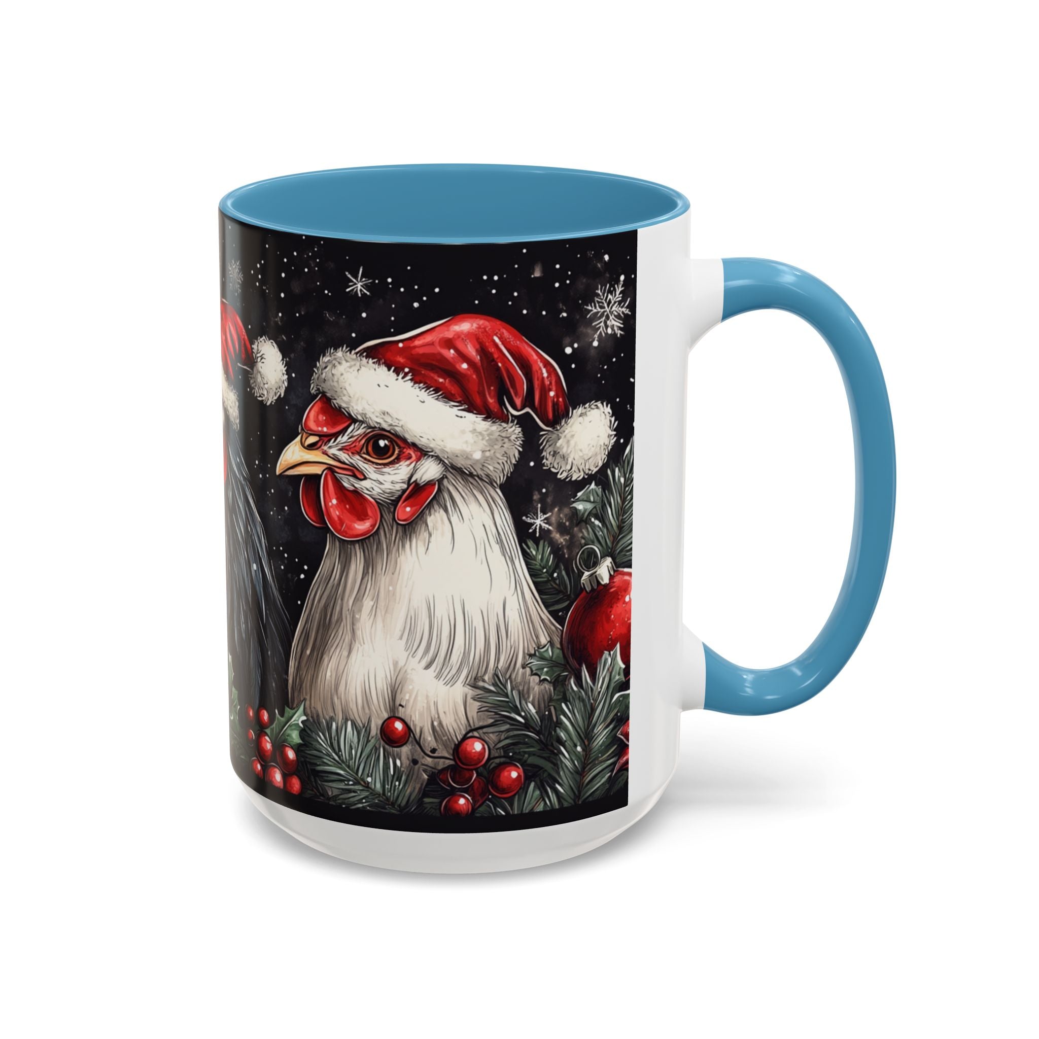 Christmas Chickens Mug | Funny Holiday Coffee Cup | Festive Farmhouse Decor | Unique Xmas Gift | 11oz & 15oz