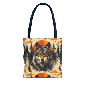 Wolf Rustic Lodge Tote Bag