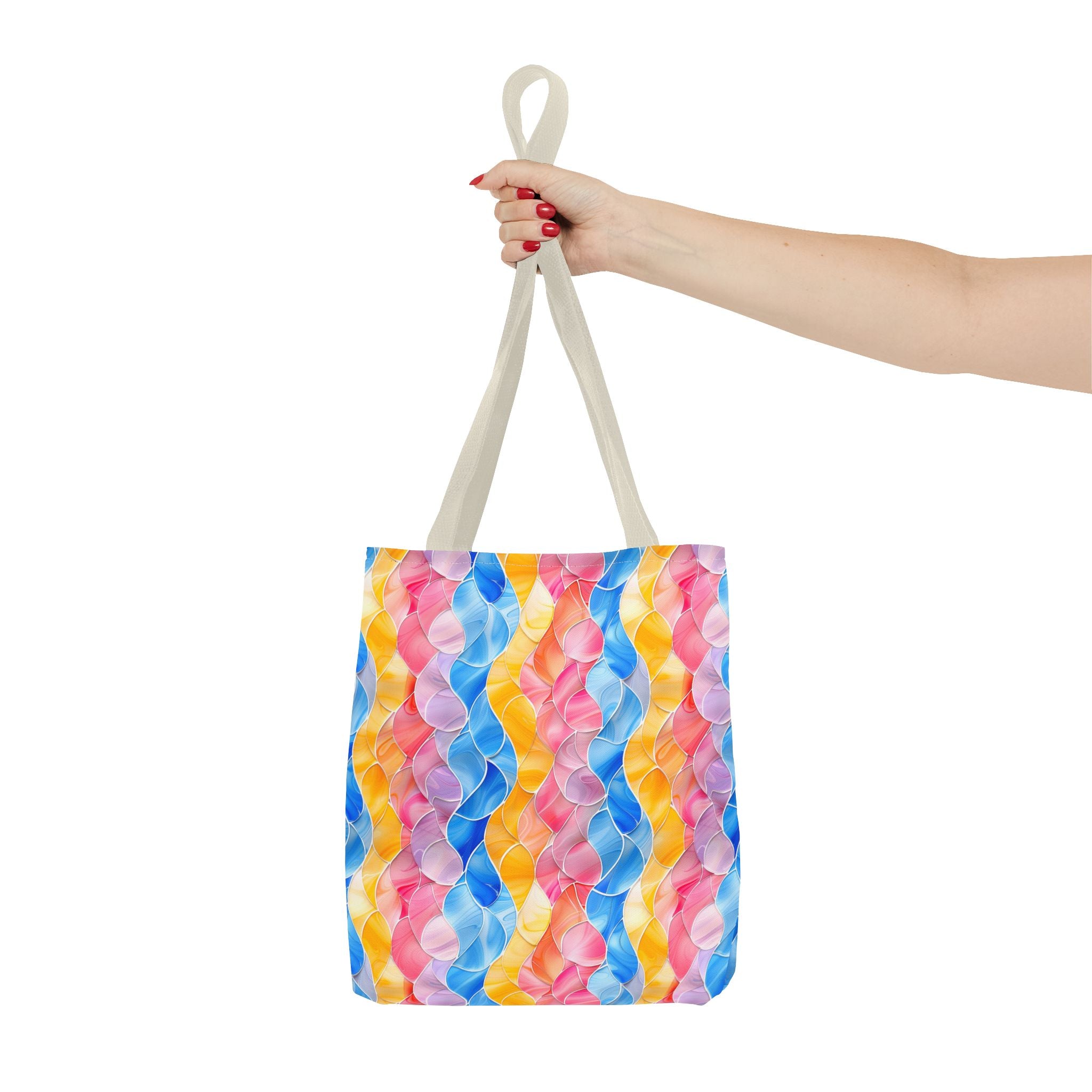 Pink Blue Yellow Pattern Tote Bag