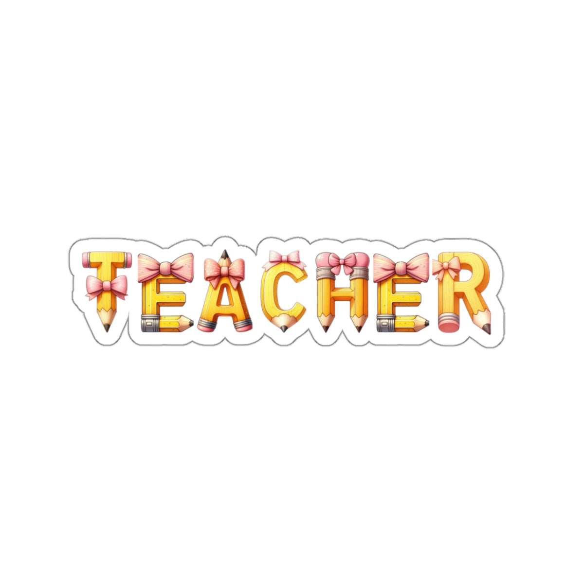 Custom Pencil Font Teacher Sticker Teacher Appreciation Back To School Gift