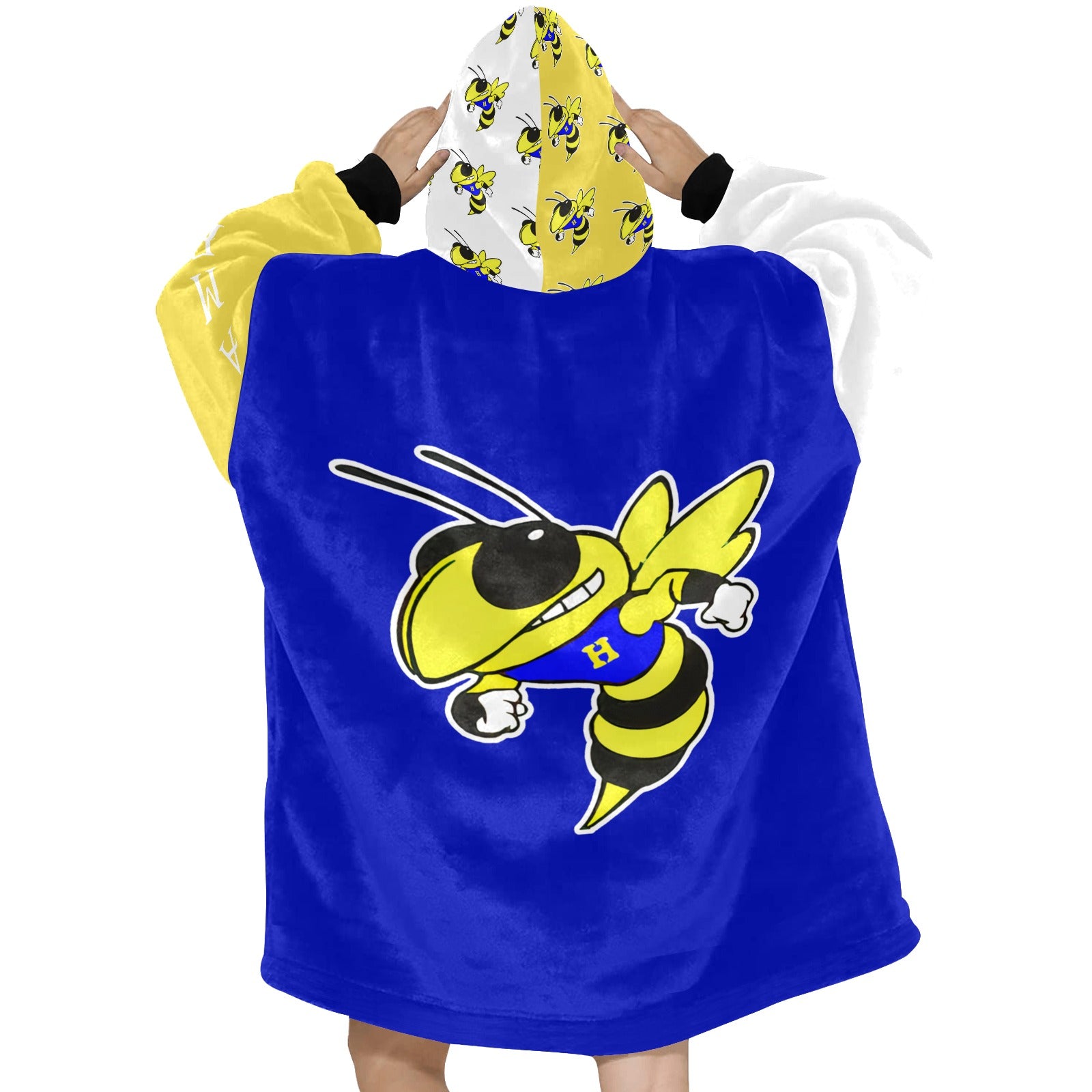 Harrison Hornets Plush Blanket Hoodie - Cranberry Lake Design Co.  #