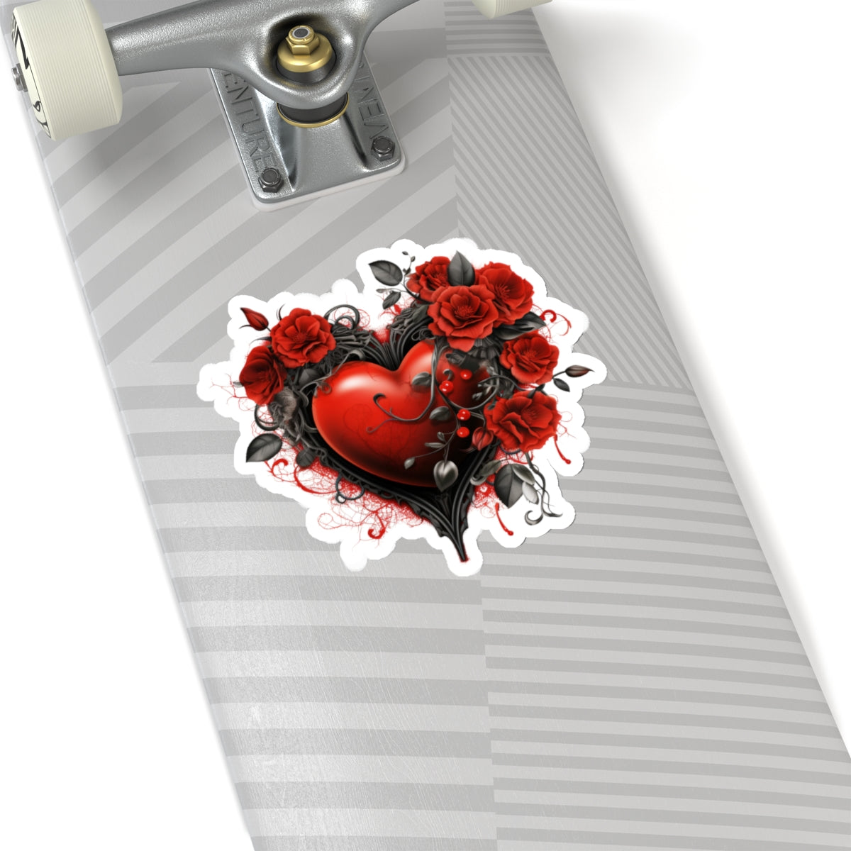 Red Roses Heart Vinyl Sticker