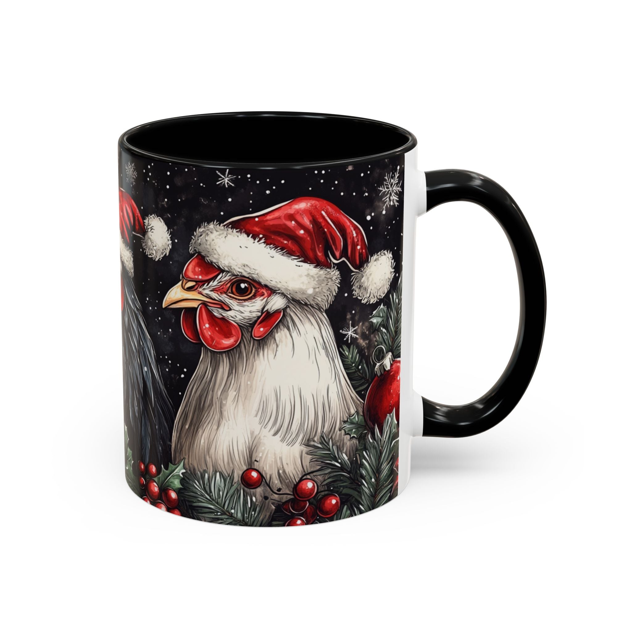 Christmas Chickens Mug | Funny Holiday Coffee Cup | Festive Farmhouse Decor | Unique Xmas Gift | 11oz & 15oz