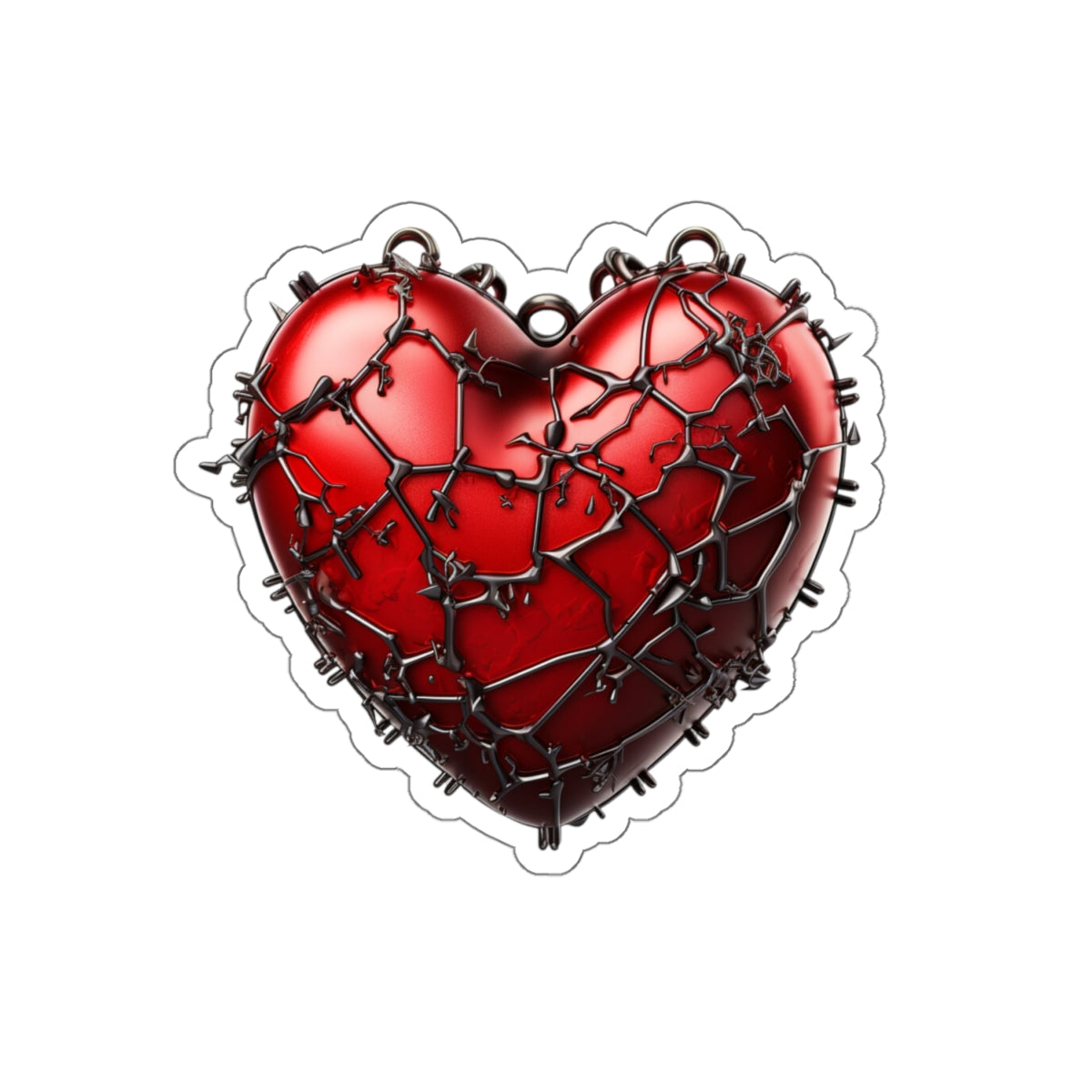 Red Heart Chains Vinyl Sticker