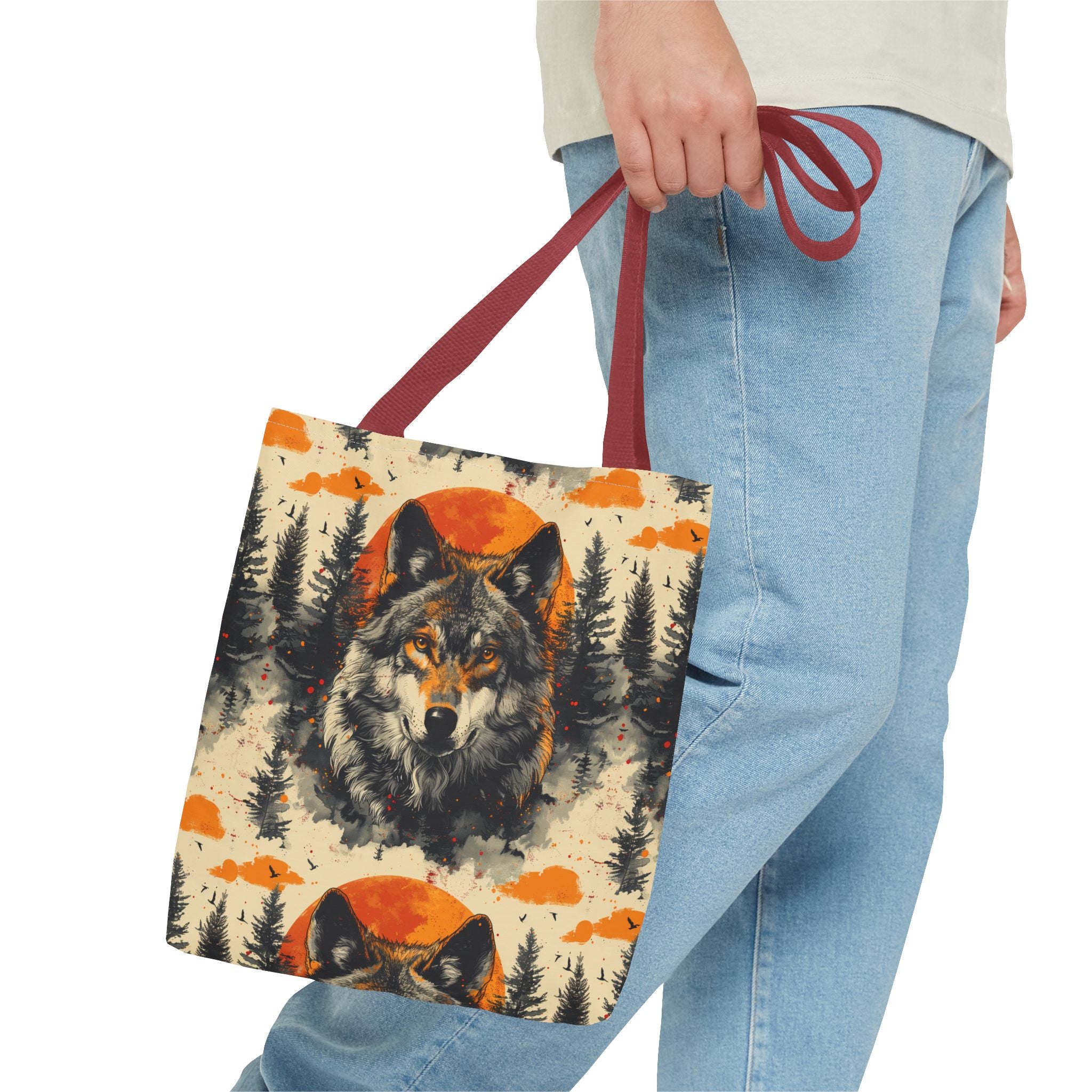 Wolf Rustic Lodge Tote Bag