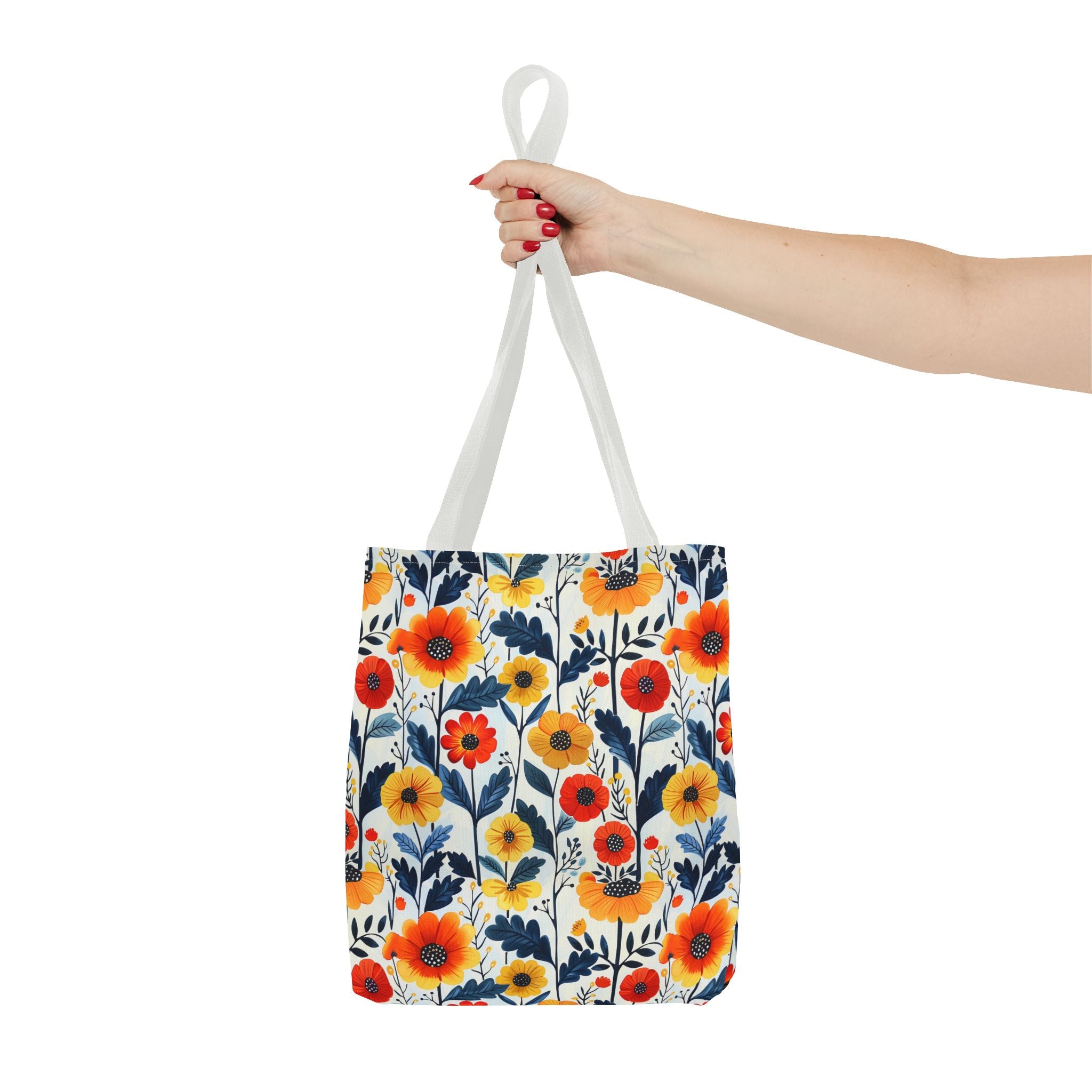 Yellow Orange Floral Tote Bag