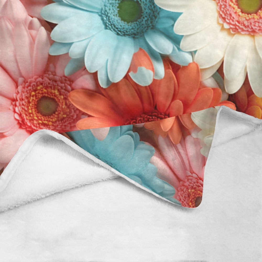 Cheerful Gerbera Daisy Fleece Blanket - Twin Size, Brightens Up Any Room