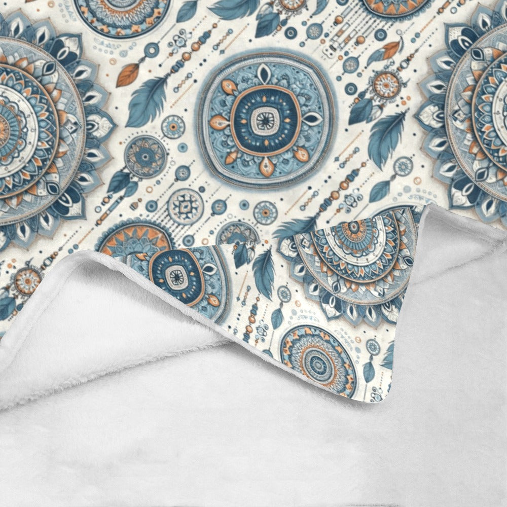 Blue Boho Ultra-Soft Micro Fleece Blanket 60" x 80"