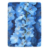 Blue Delphinium Fleece Blanket | Floral Throw Blanket | Ultra-Soft Micro Fleece | Cozy Blanket | 60x80 | Made in USA