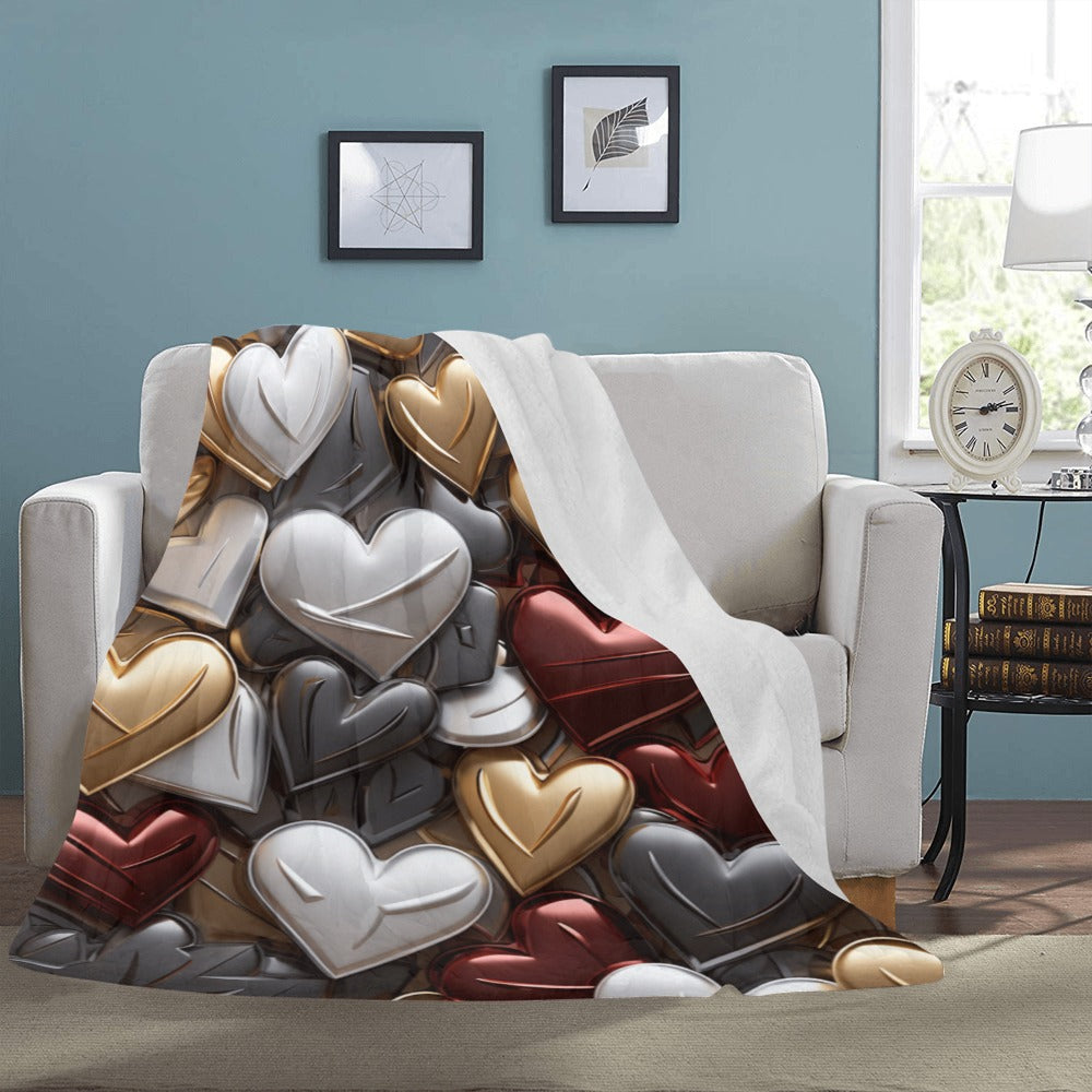 Hearts Ultra-Soft Micro Fleece Blanket 60" x 80"