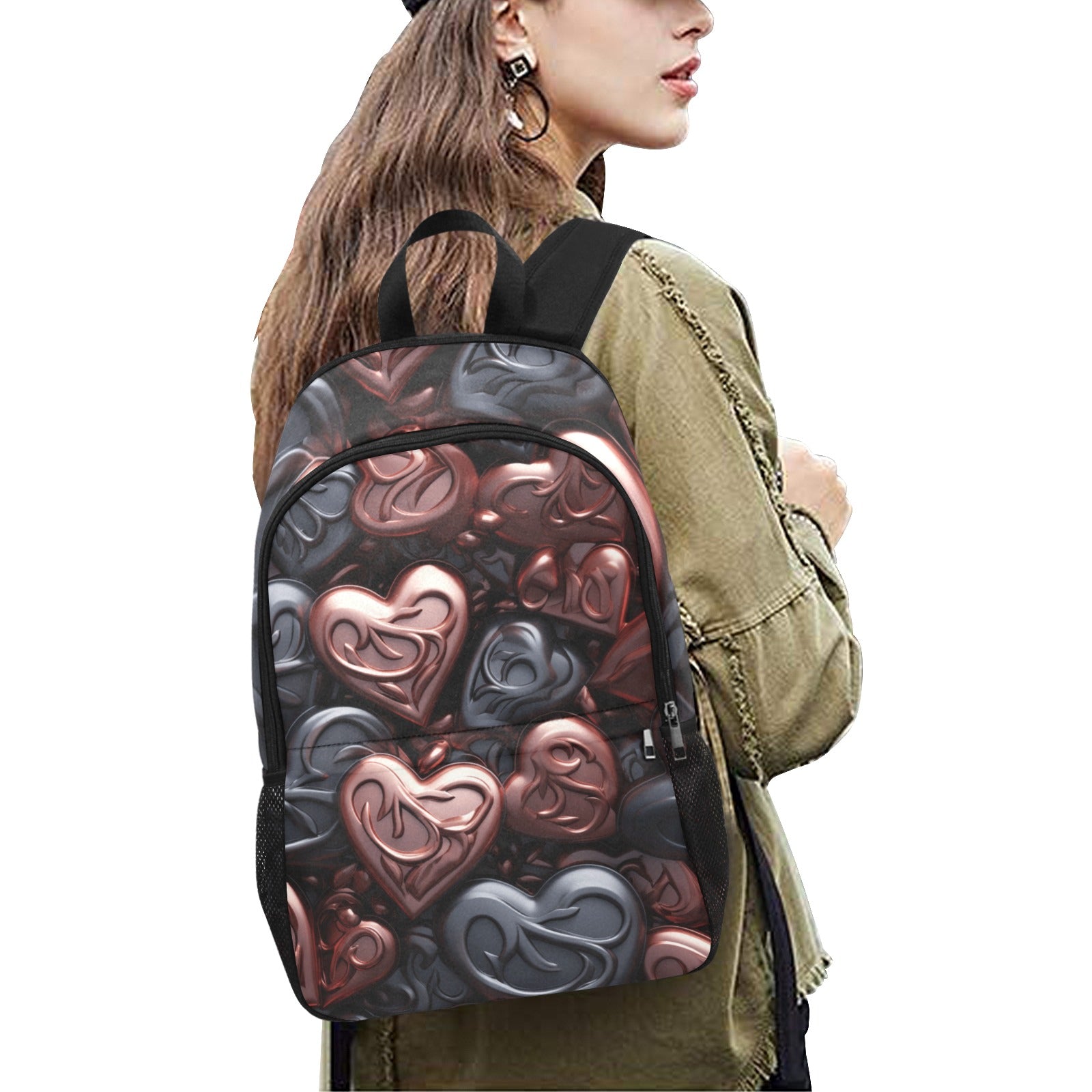 Adorable Pink and Gray Heart Backpack | Cute Girls' School Bag - Cranberry Lake Design Co.  #