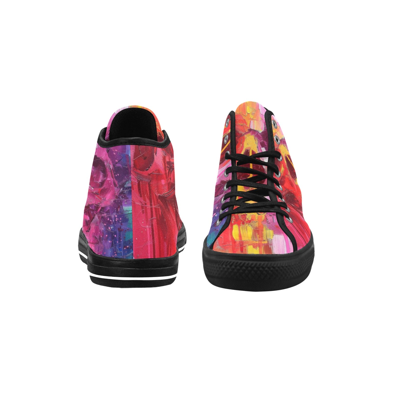 Rainbow Skull Vancouver High Top Canvas Women's Shoes - Cranberry Lake Design Co.  #