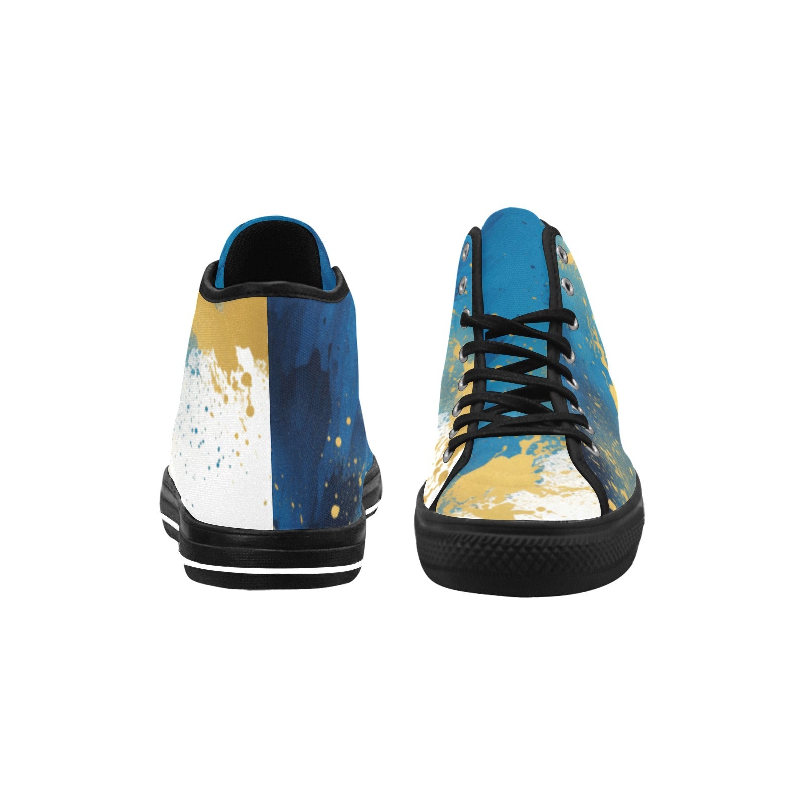 Gold & Blue Vancouver High Top Canvas Shoes for Women | Sustainable Fashion | Cranberry Lake Designs
