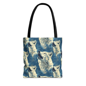 Howling Wolf Rustic Lodge Tote Bag