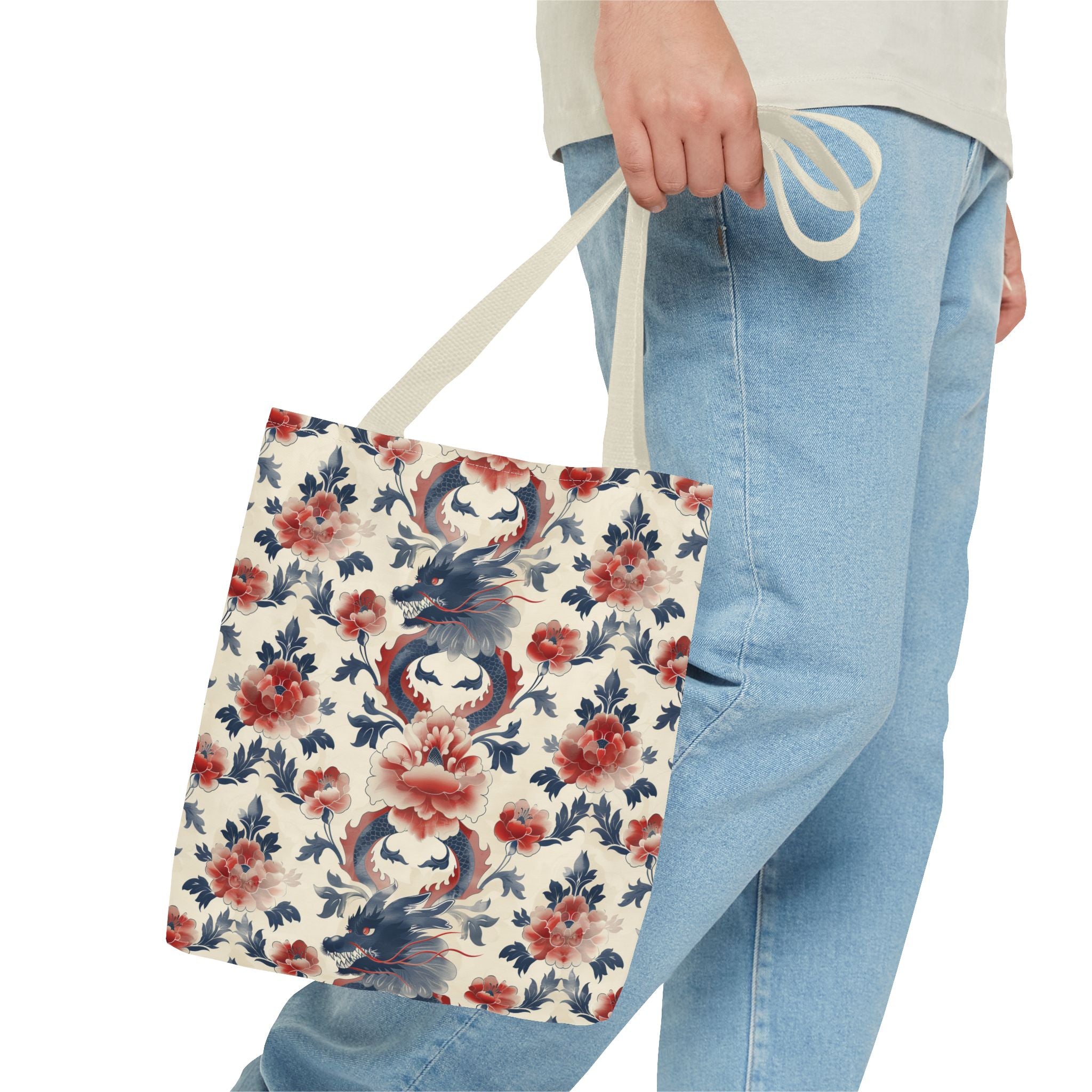 Red Blue Dragons Tote Bag