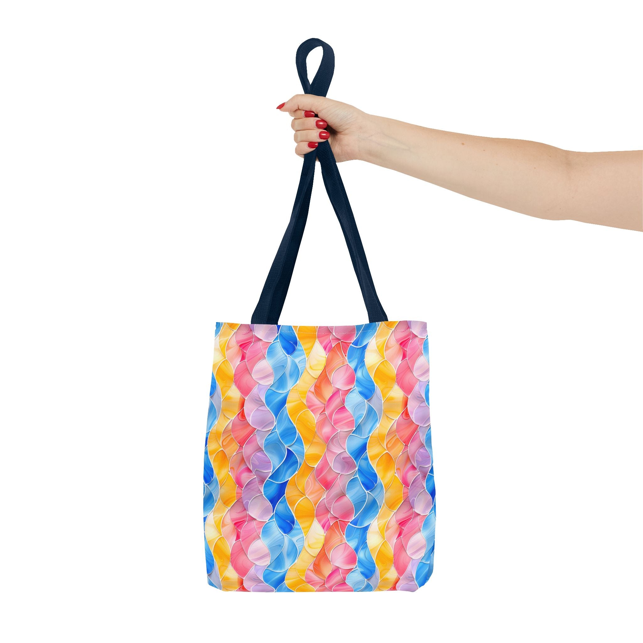 Pink Blue Yellow Pattern Tote Bag