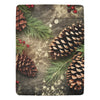 Rustic Pinecone Fleece Throw Blanket