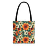 Orange & White Flower Summer Tote Bag