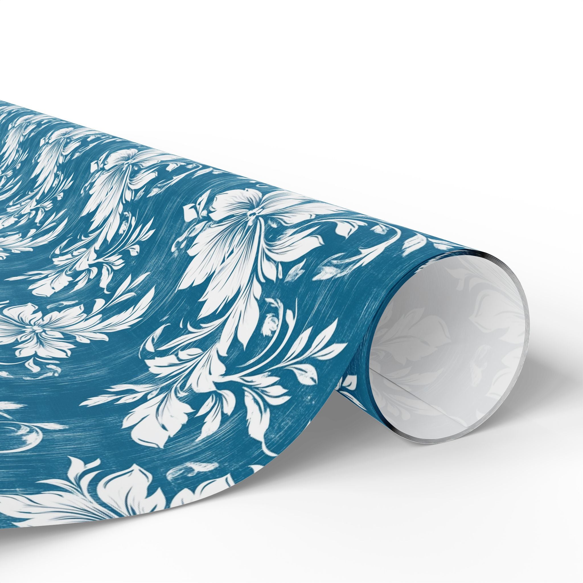 Rustic Blue and White Flower Wrapping paper