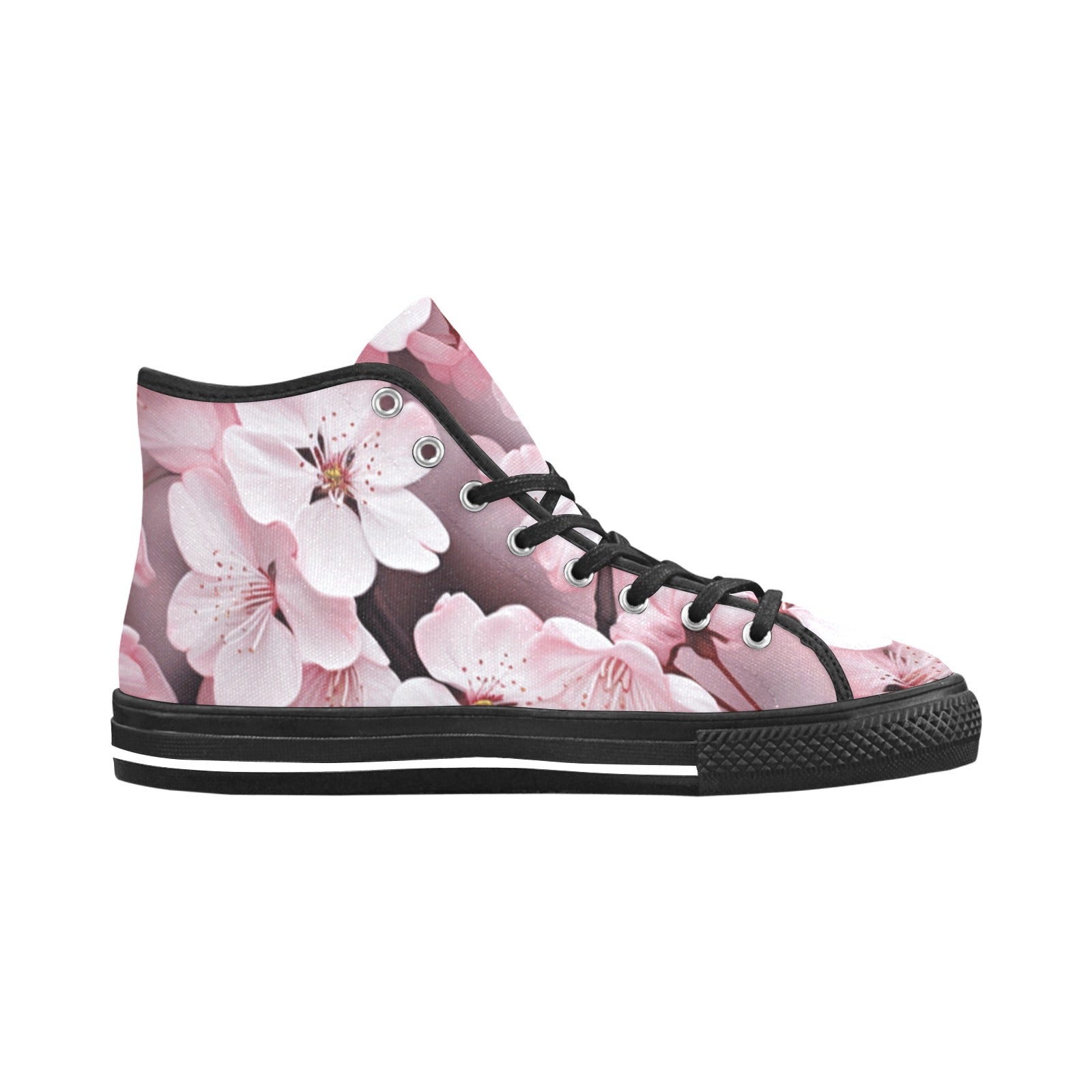 Japanese Cherry Blossom Vancouver High Top Canvas Women's Shoes - Explore Elegance - Cranberry Lake Design Co.  #