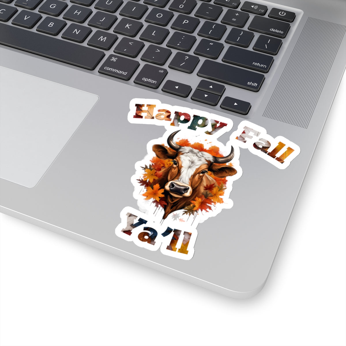 Happy Fall Ya'll Cow Autumn Vinyl Sticker