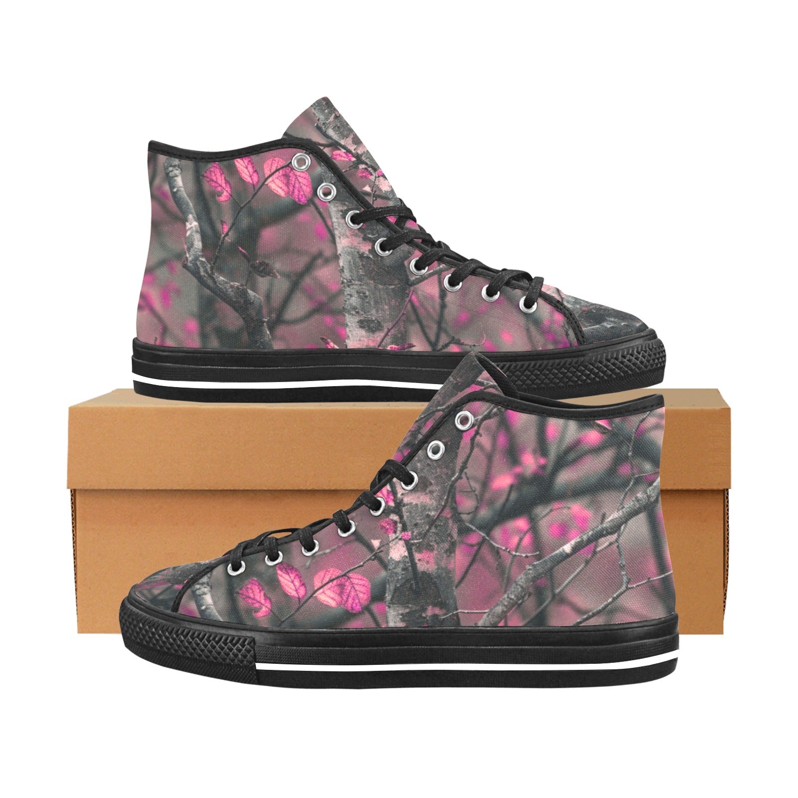 Cranberry Lake Designs Vancouver High Top Canvas Shoes in Pink Camo - Cranberry Lake Design Co.  #