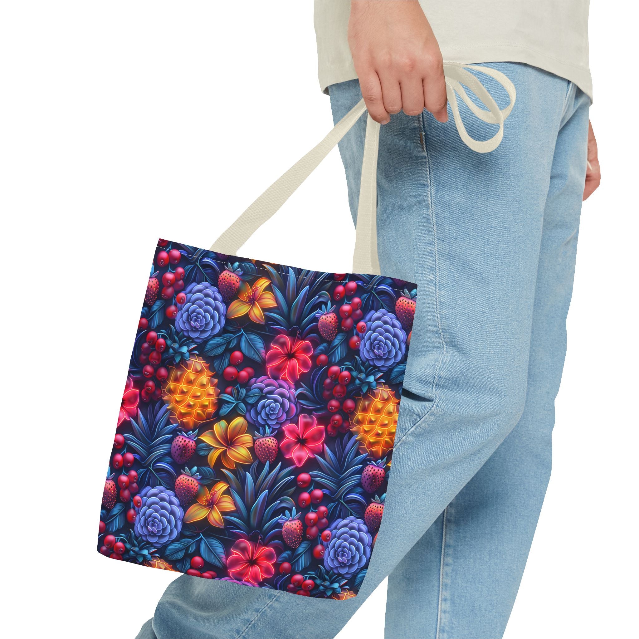 Colorful Fruit Print Back to School Tote Bag