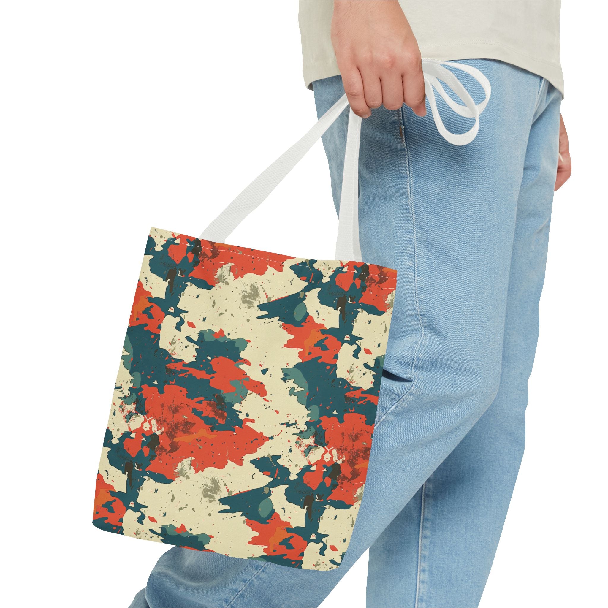 Red Blue Digital Camouflage Tote Bag