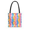 Pink Blue Yellow Pattern Tote Bag