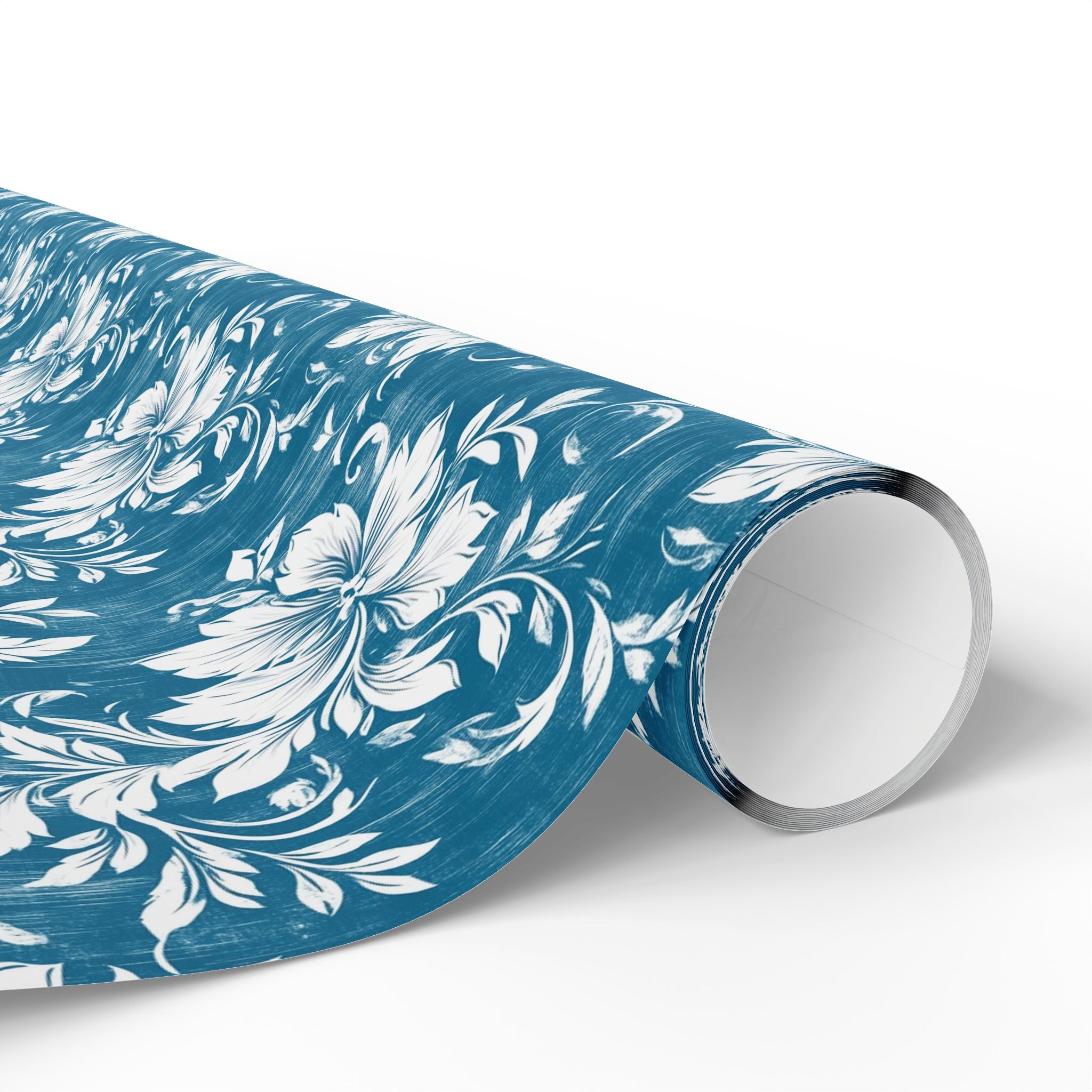 Rustic Blue and White Flower Wrapping paper