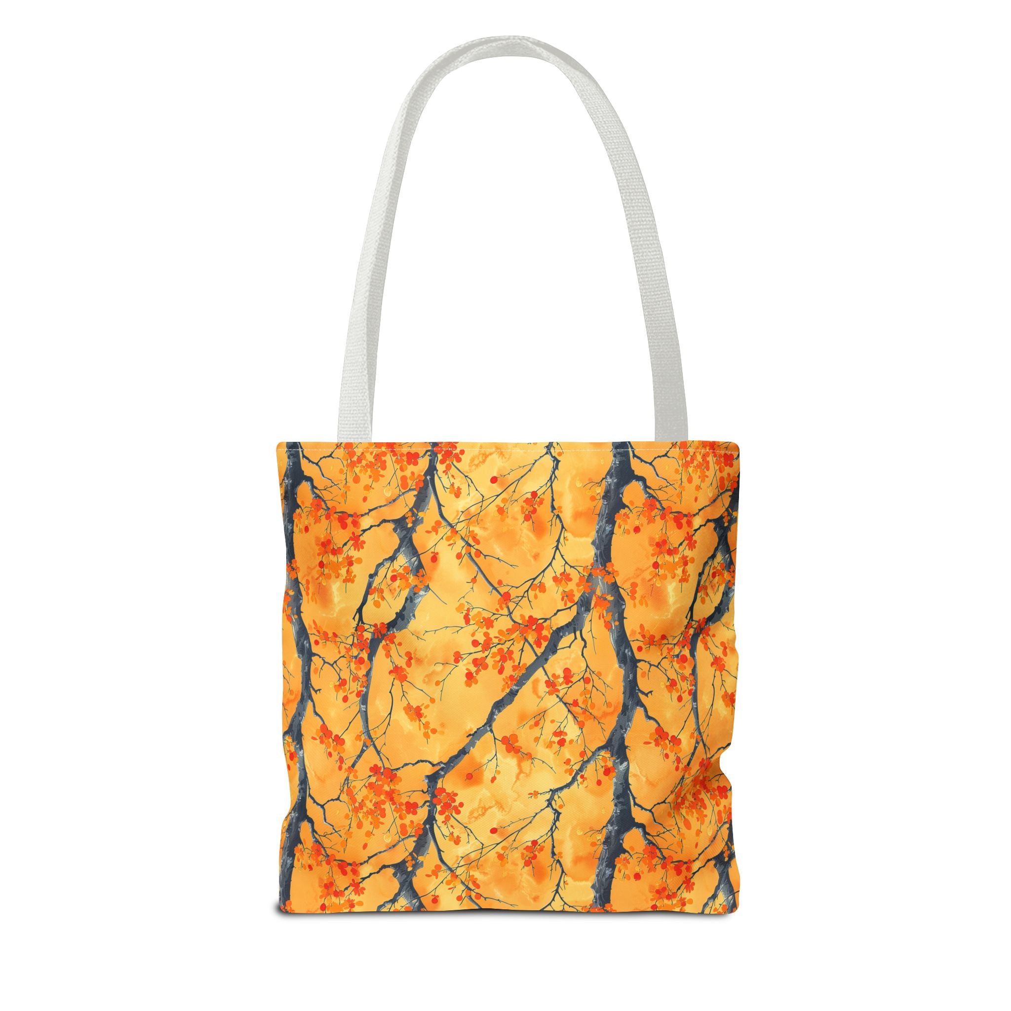 Stylish and Durable Custom-Printed Tote Bags with Autumn Leaf Design, Available in 3 Sizes