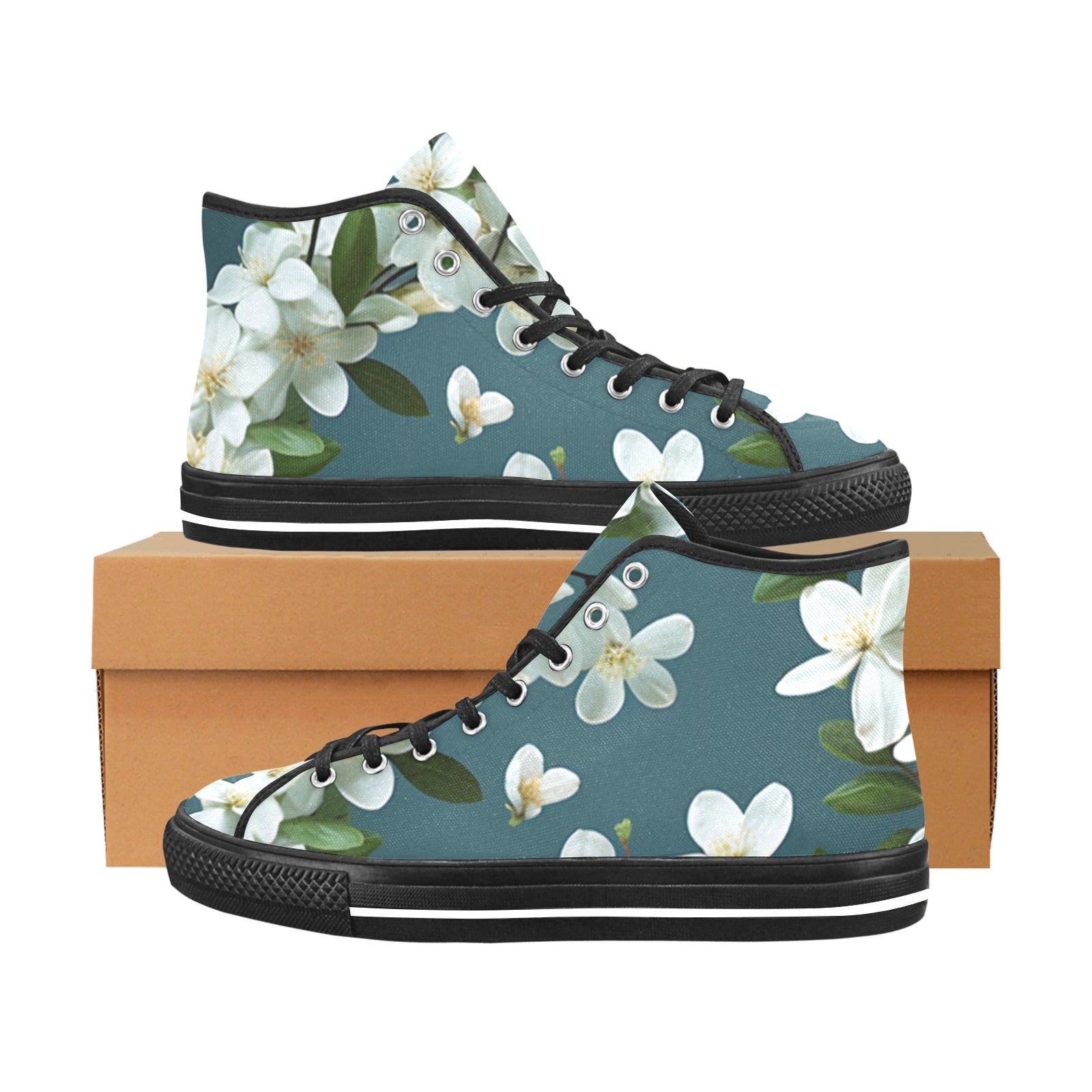 Cranberry Lake Designs Vancouver Floral High-Top Canvas Sneakers - Cranberry Lake Design Co.  #