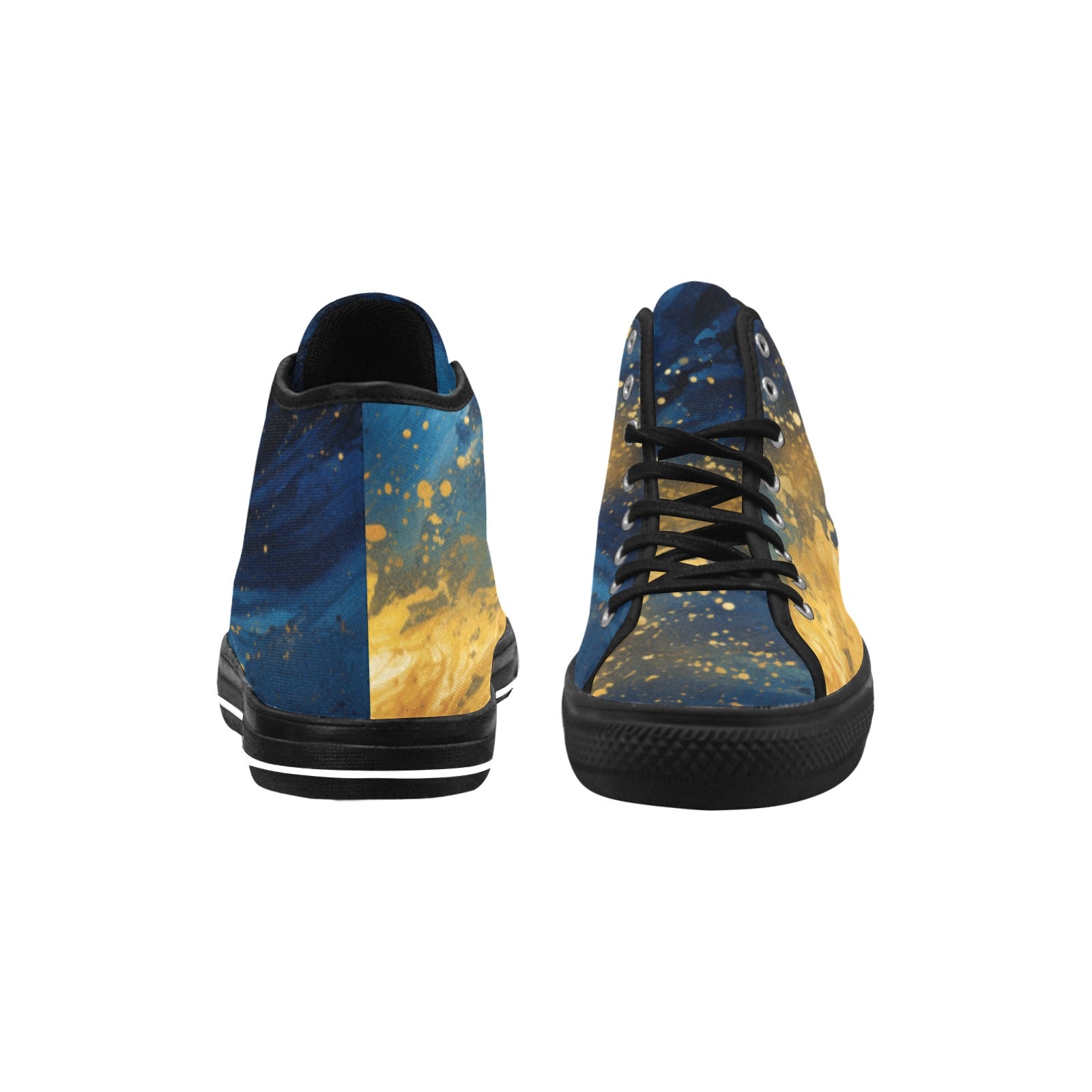 Gold & Blue Vancouver High Top Canvas Shoes for Women - Stylish & Personalized