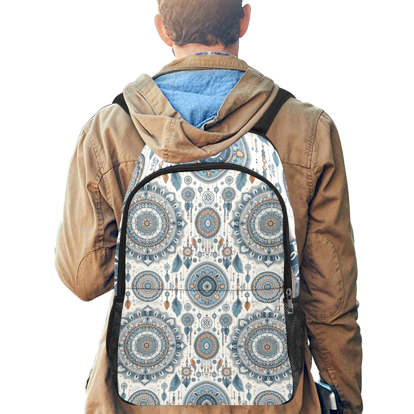 Enchanted Blue Boho Dream Catcher Backpack - Cranberry Lake Design Co.  #