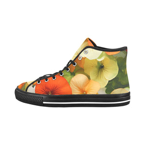 Pansy Paradise High-Top Sneakers: Elevate Your Style - Cranberry Lake Design Co.  #