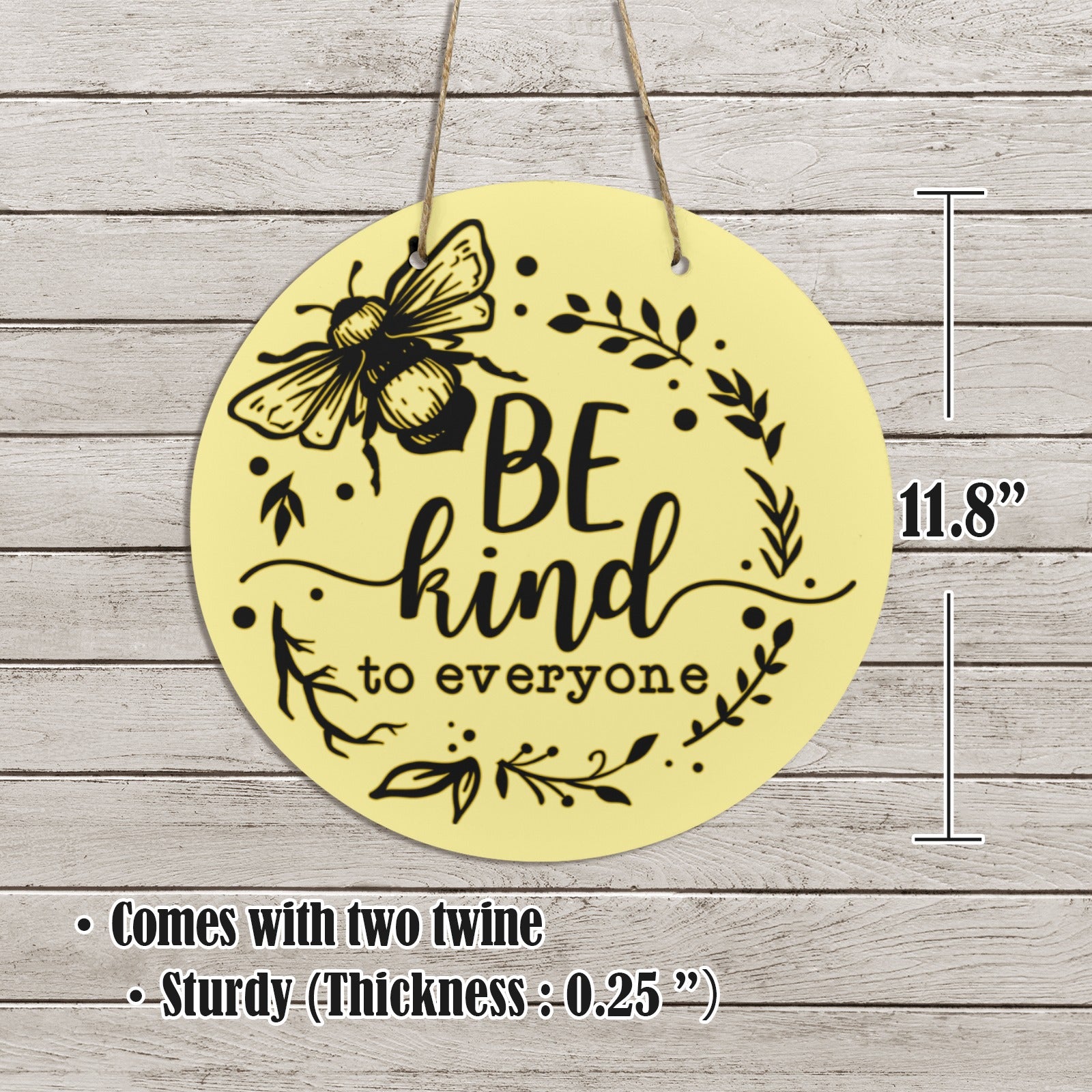 Bee Kind to Everyone Wooden Door Sign - Cranberry Lake Design Co.  #