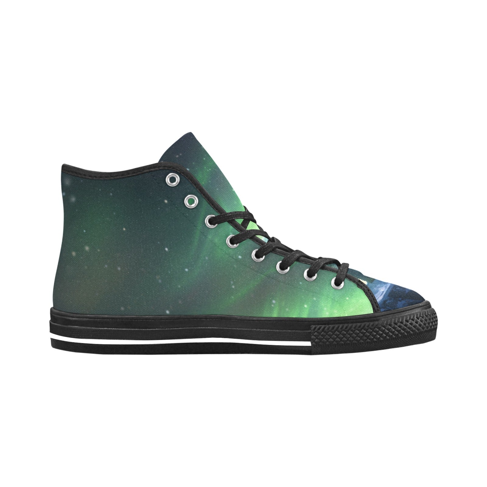 Cranberry Lake Designs Vancouver High Top Canvas Polar Bear Northern Lights Women's Shoes - Cranberry Lake Design Co.  #