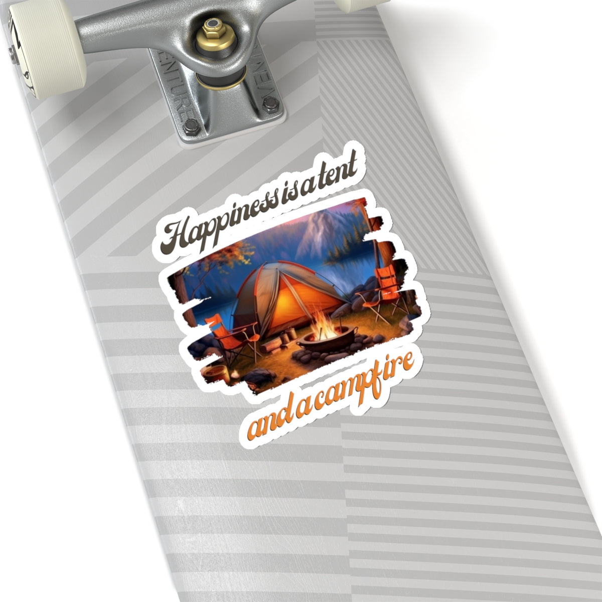 Happiness is a Tent and Campfire Camping Vinyl Sticker