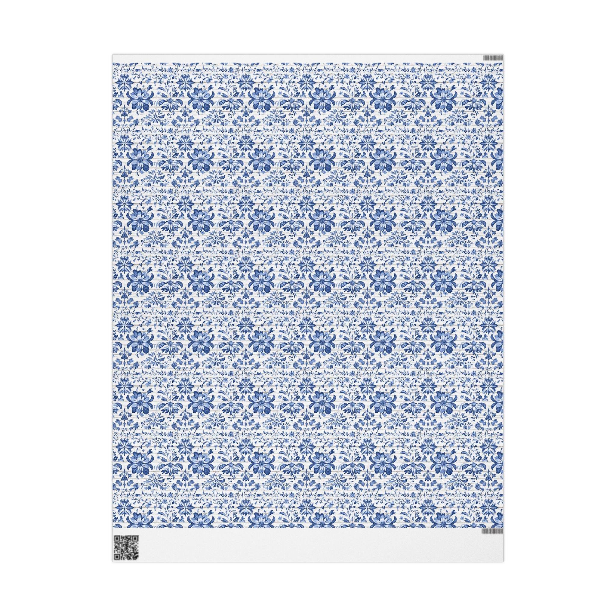 Rustic Blue and White Flower Wrapping paper