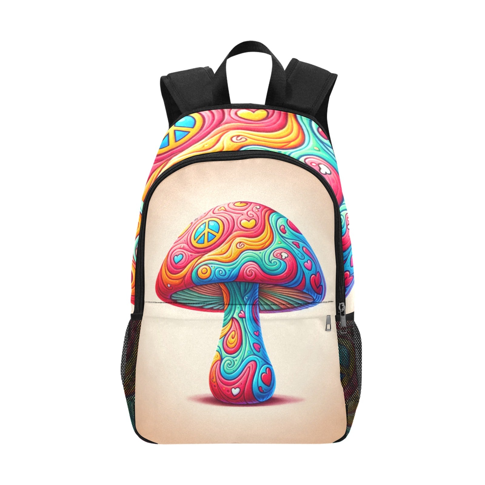 Trippy Orange Psychedelic Mushroom Backpack - Cranberry Lake Design Co.  #