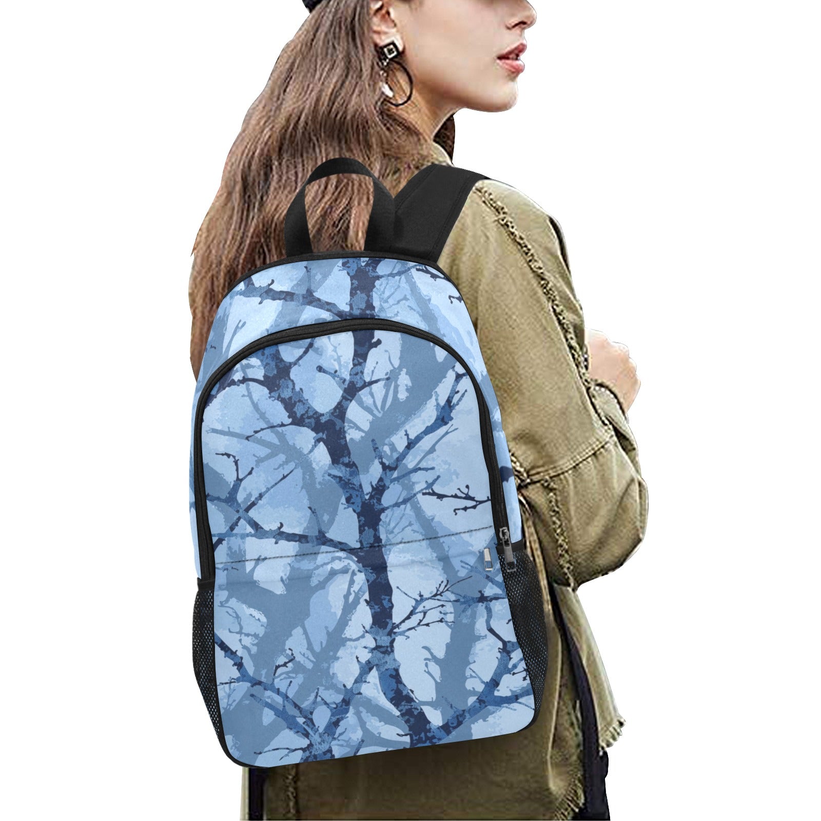 Boys Blue Camo Backpack | Cool Woodland Design School Bag with Mesh Pockets - Cranberry Lake Design Co.  #