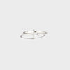 T Shape Inlaid Zircon 925 Sterling Silver Open Ring